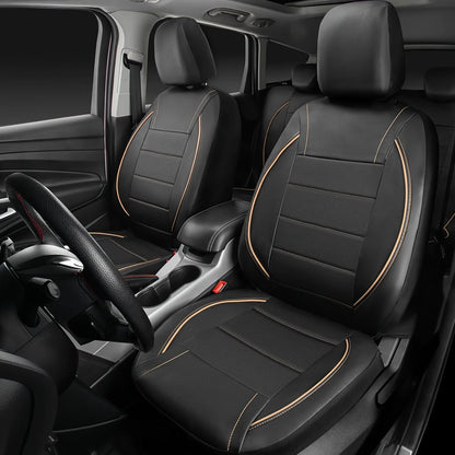Universal Leather Car Seat Covers Simple Style Breathable  Full Set or Front Pair