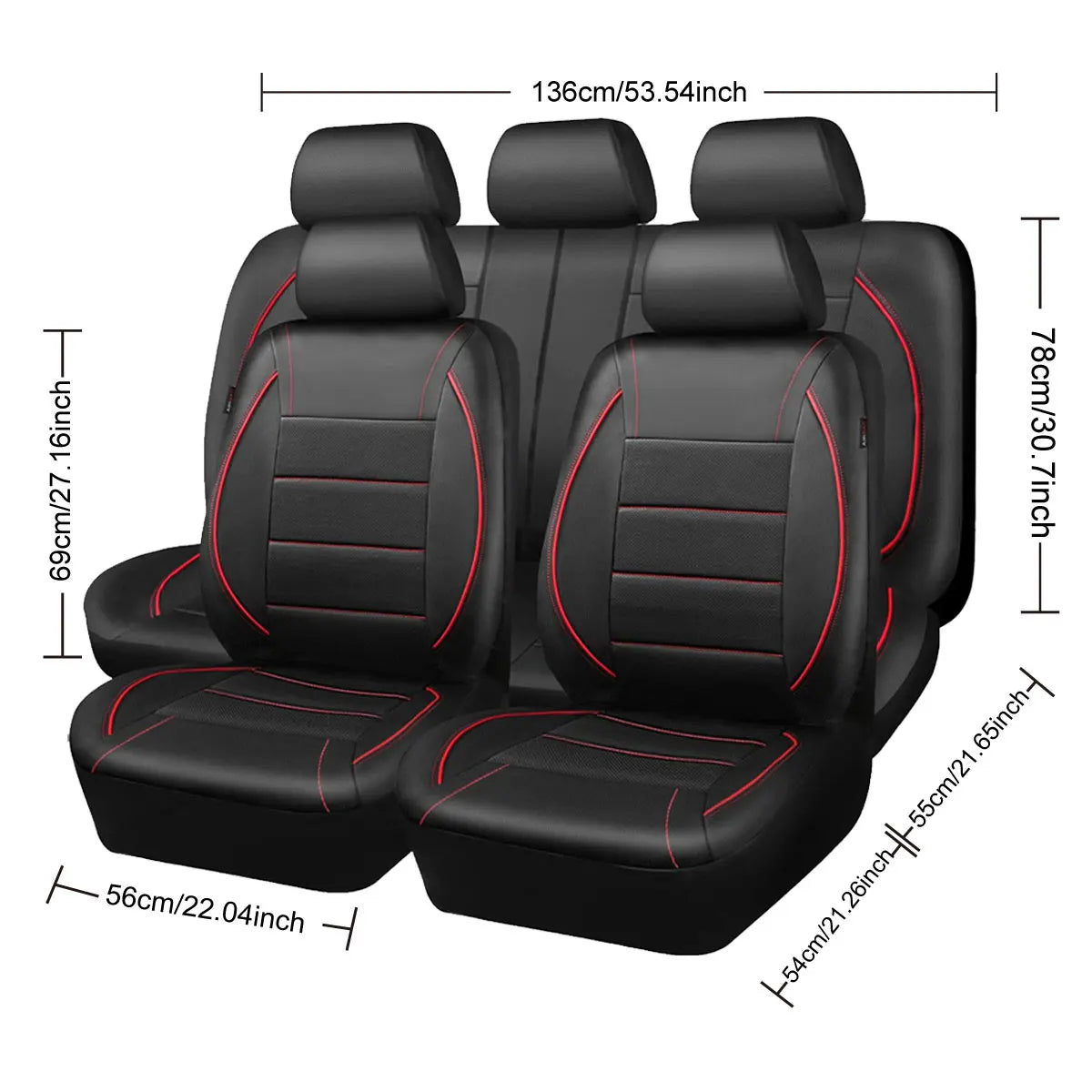 Universal Leather Car Seat Covers Simple Style Breathable  Full Set or Front Pair
