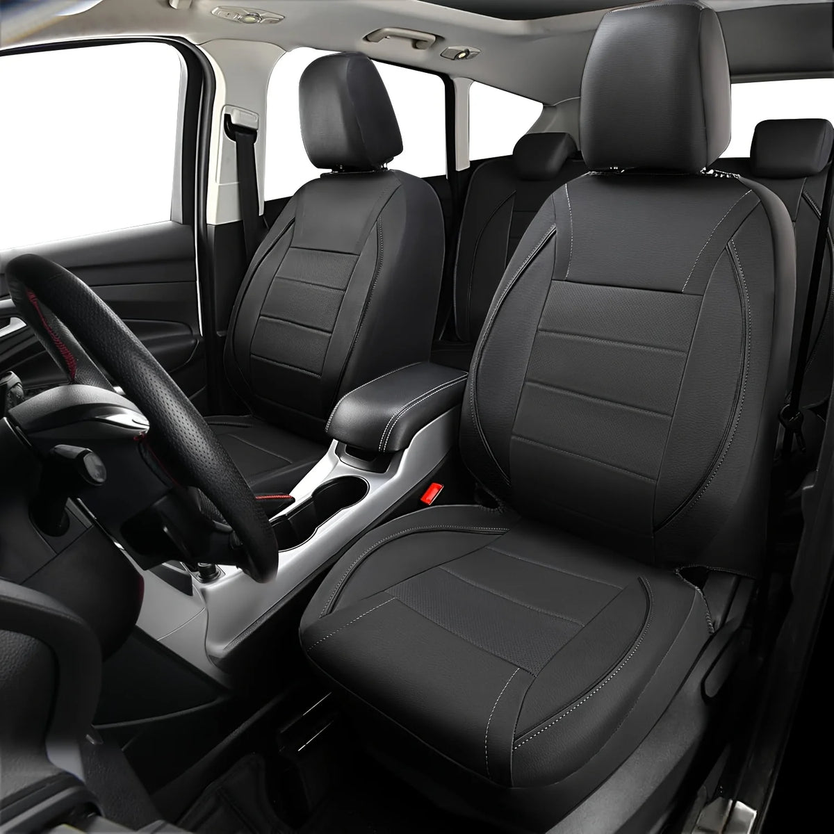 Universal Leather Car Seat Covers Simple Style Breathable  Full Set or Front Pair