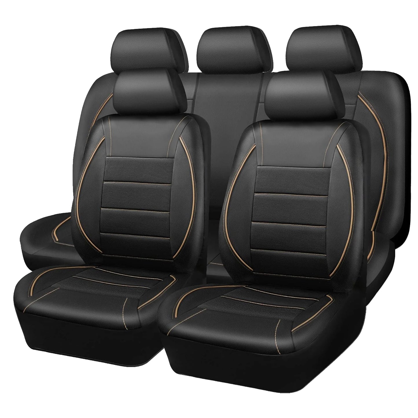 Universal Leather Car Seat Covers Simple Style Breathable  Full Set or Front Pair