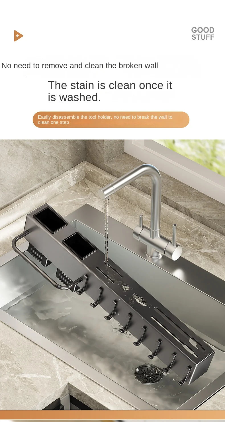 Tool-free Kitchen Shelf, Kitchen Accessories, Multifunctional Wall-mounted Chopstick Holder, Storage for Knives and Tools