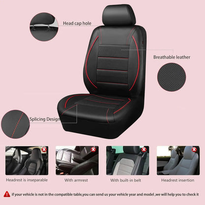 Universal Leather Car Seat Covers Simple Style Breathable  Full Set or Front Pair