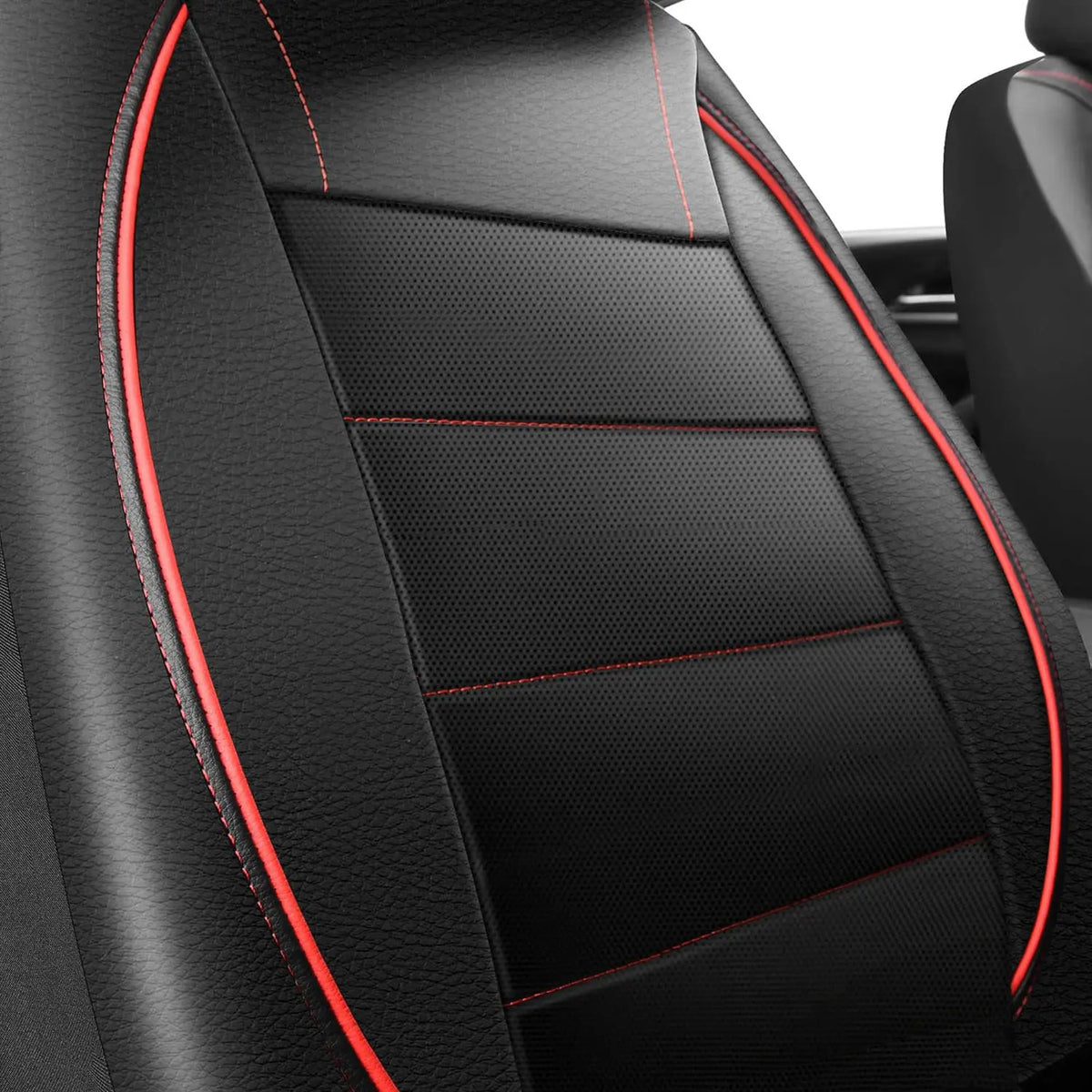 Universal Leather Car Seat Covers Simple Style Breathable  Full Set or Front Pair