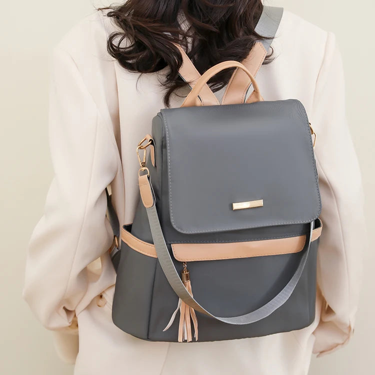 1 Anti-Theft Medium-Sized Classic Backpack With Black Minimalist Adjustable Shoulder Straps, Perfect For Outdoor, Travel, And Ba
