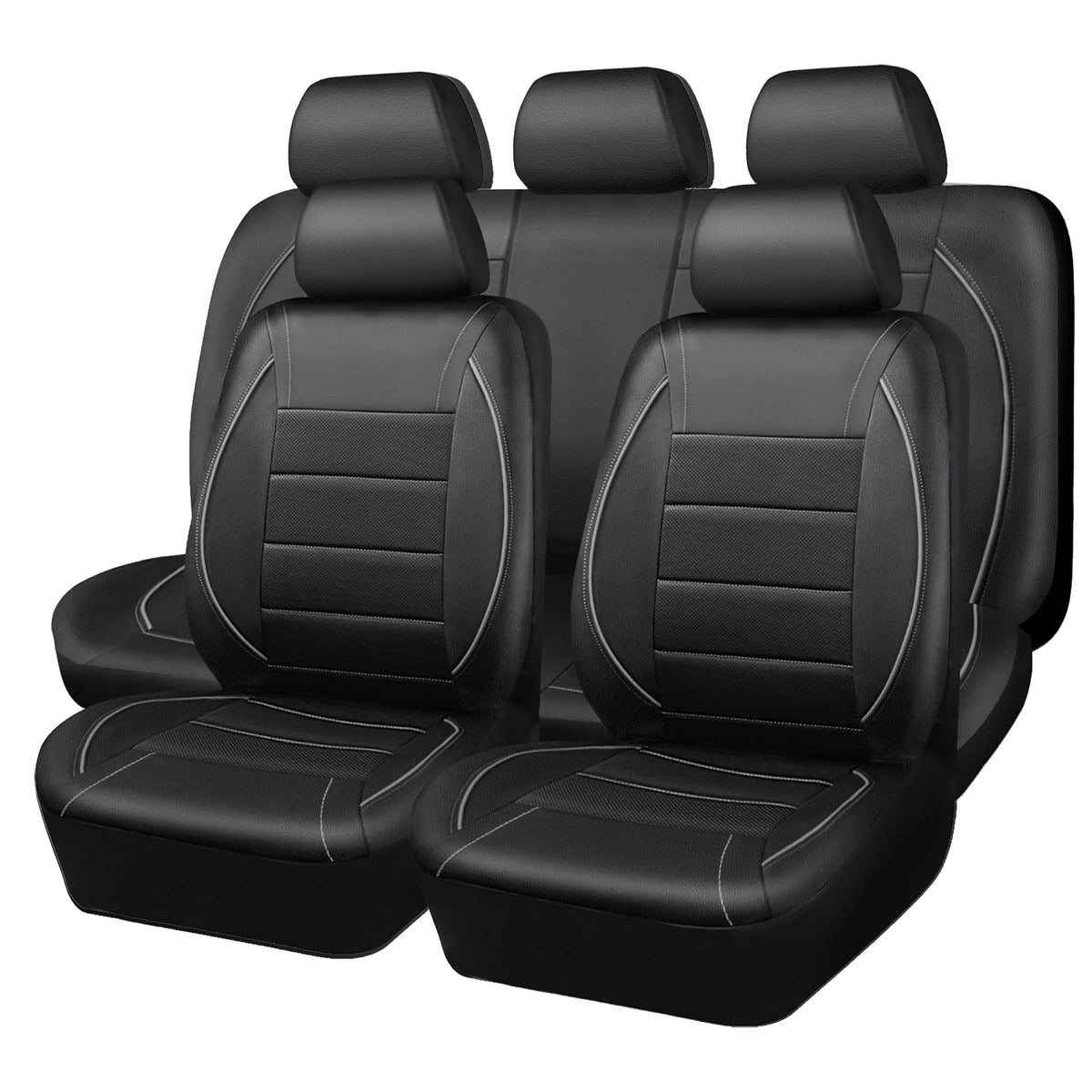 Universal Leather Car Seat Covers Simple Style Breathable  Full Set or Front Pair