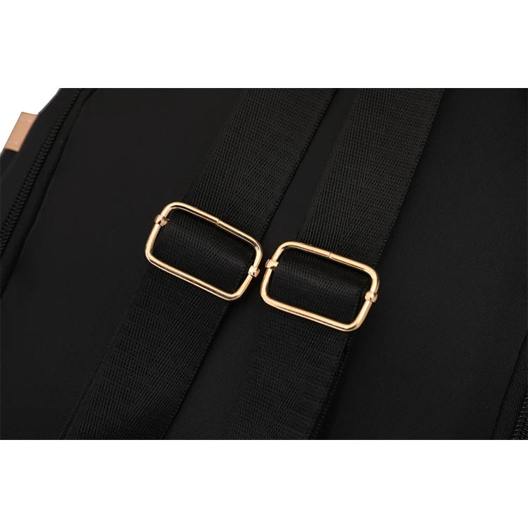 1 Anti-Theft Medium-Sized Classic Backpack With Black Minimalist Adjustable Shoulder Straps, Perfect For Outdoor, Travel, And Ba