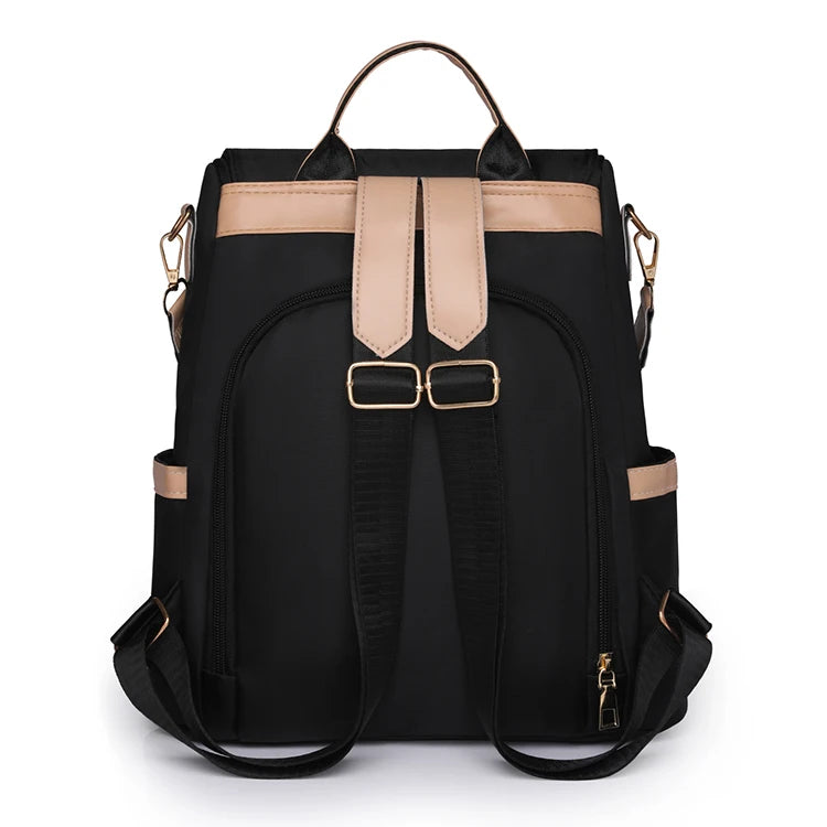 1 Anti-Theft Medium-Sized Classic Backpack With Black Minimalist Adjustable Shoulder Straps, Perfect For Outdoor, Travel, And Ba