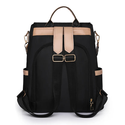 1 Anti-Theft Medium-Sized Classic Backpack With Black Minimalist Adjustable Shoulder Straps, Perfect For Outdoor, Travel, And Ba