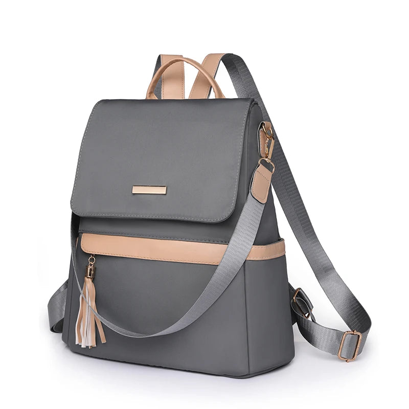 1 Anti-Theft Medium-Sized Classic Backpack With Black Minimalist Adjustable Shoulder Straps, Perfect For Outdoor, Travel, And Ba