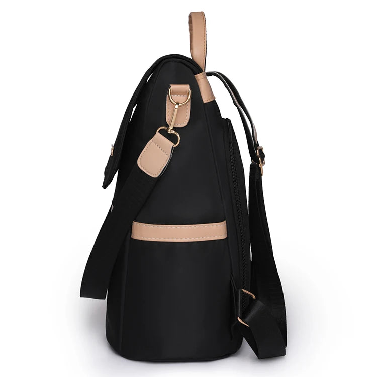 1 Anti-Theft Medium-Sized Classic Backpack With Black Minimalist Adjustable Shoulder Straps, Perfect For Outdoor, Travel, And Ba