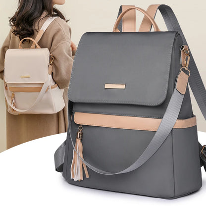 1 Anti-Theft Medium-Sized Classic Backpack With Black Minimalist Adjustable Shoulder Straps, Perfect For Outdoor, Travel, And Ba