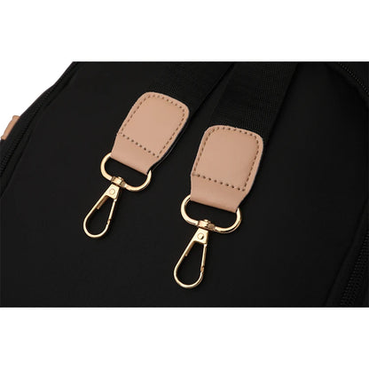 1 Anti-Theft Medium-Sized Classic Backpack With Black Minimalist Adjustable Shoulder Straps, Perfect For Outdoor, Travel, And Ba