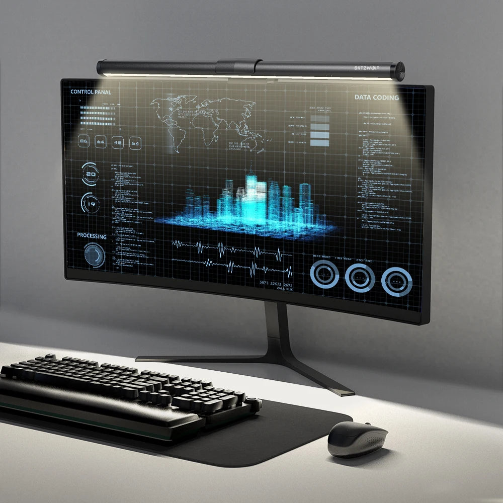 BlitzWolf BW-CML2 Air Monitor Light Bar Eye Protection 300-1000Lux Touch Control USB Screen Hanging Lightbar for Computer
