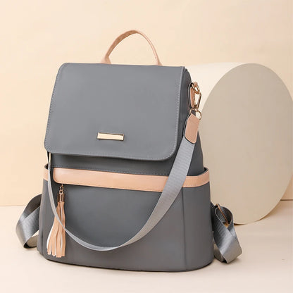 1 Anti-Theft Medium-Sized Classic Backpack With Black Minimalist Adjustable Shoulder Straps, Perfect For Outdoor, Travel, And Ba