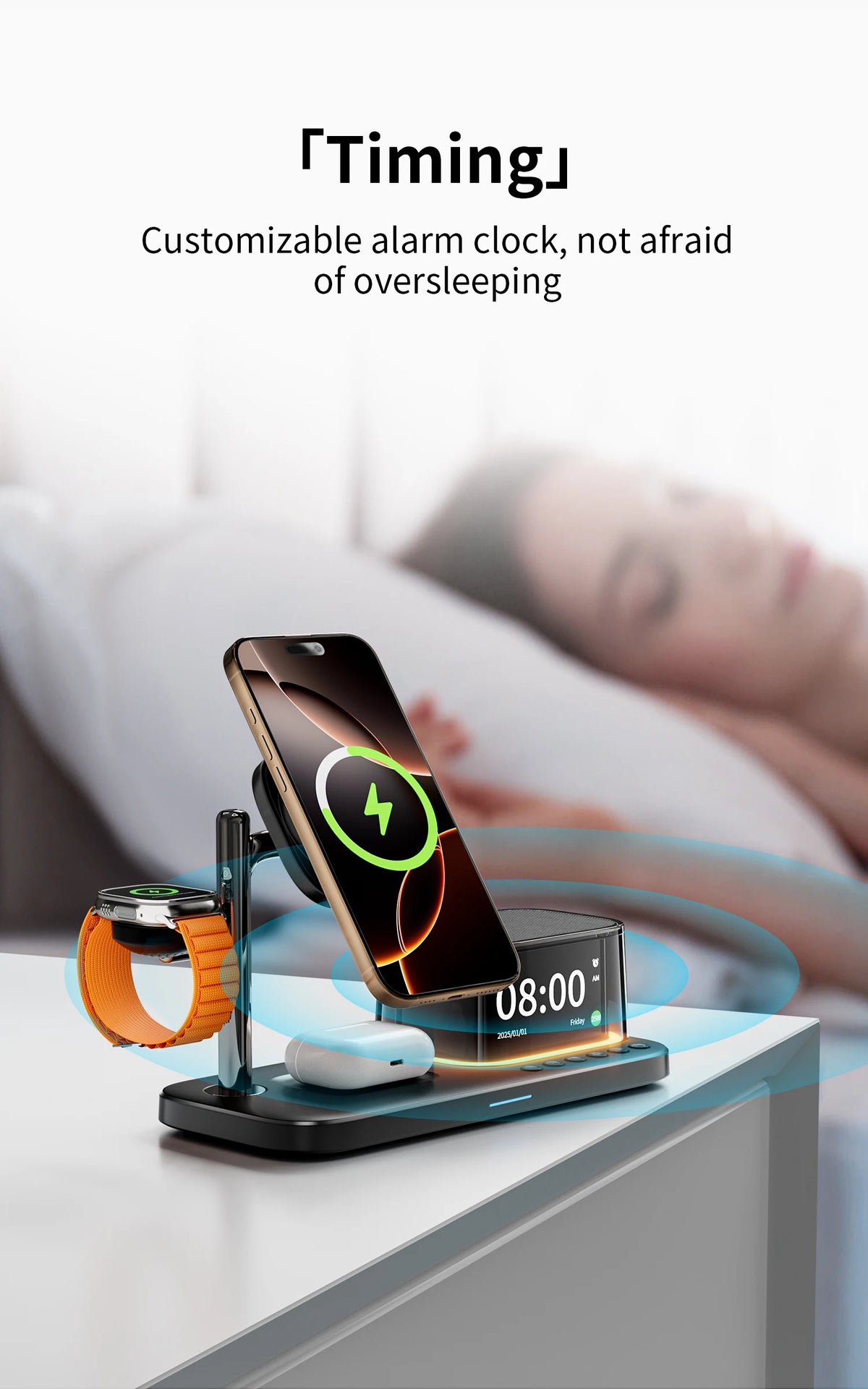 Qi2.2 25W 5 in 1 Magnetic Wireless Charger Stand Bluetooth Speaker Fast Charging For iPhone 17 Pro Apple Samsung Watch 2-9 SE