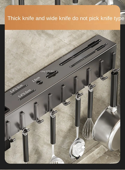 Tool-free Kitchen Shelf, Kitchen Accessories, Multifunctional Wall-mounted Chopstick Holder, Storage for Knives and Tools
