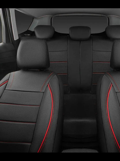 Universal Leather Car Seat Covers Simple Style Breathable  Full Set or Front Pair