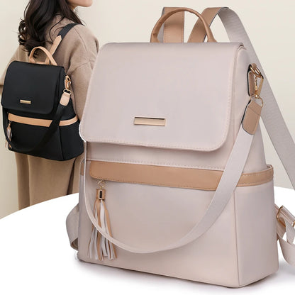 1 Anti-Theft Medium-Sized Classic Backpack With Black Minimalist Adjustable Shoulder Straps, Perfect For Outdoor, Travel, And Ba