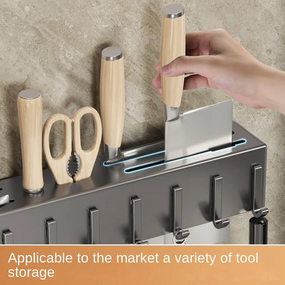 Tool-free Kitchen Shelf, Kitchen Accessories, Multifunctional Wall-mounted Chopstick Holder, Storage for Knives and Tools