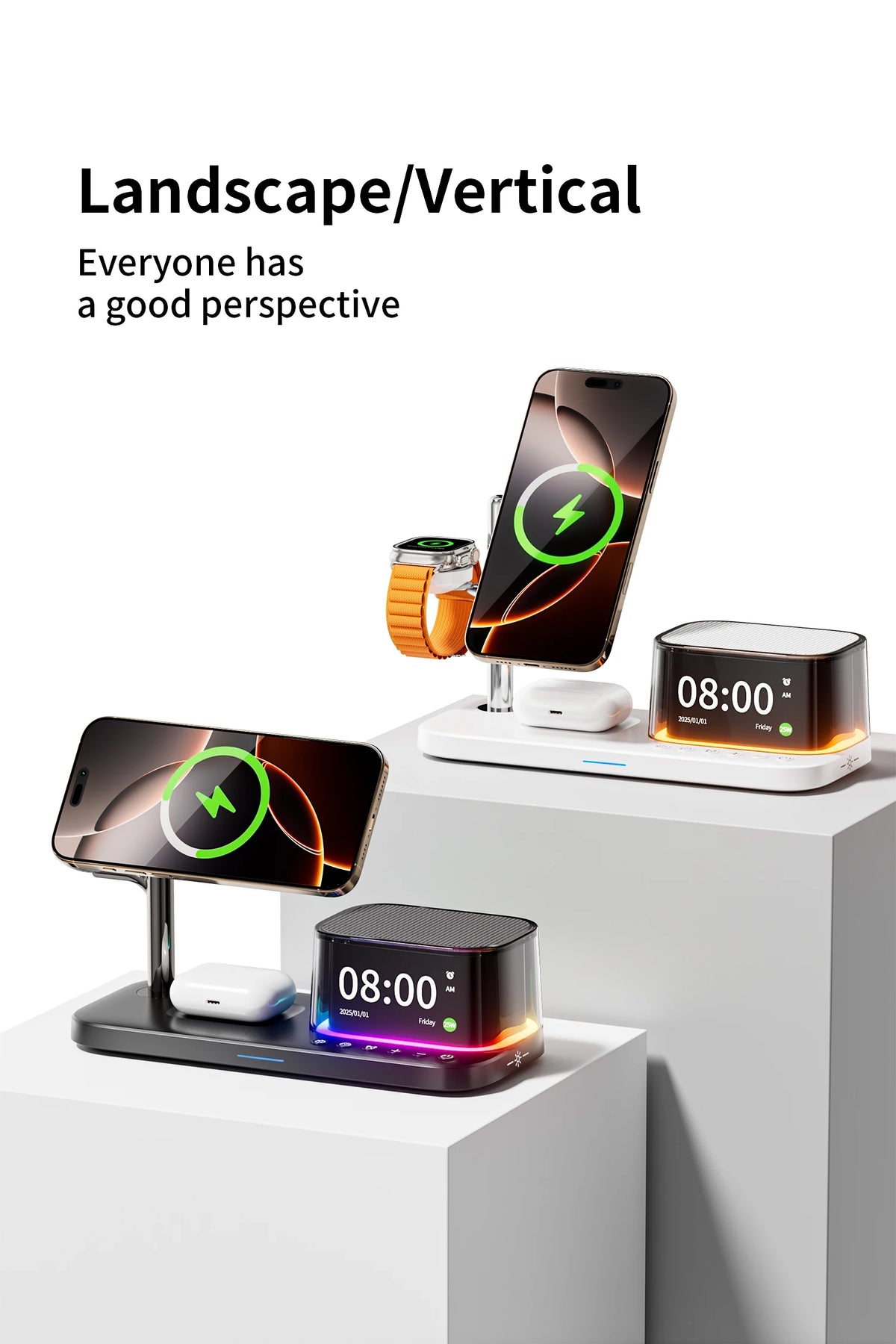 Qi2.2 25W 5 in 1 Magnetic Wireless Charger Stand Bluetooth Speaker Fast Charging For iPhone 17 Pro Apple Samsung Watch 2-9 SE